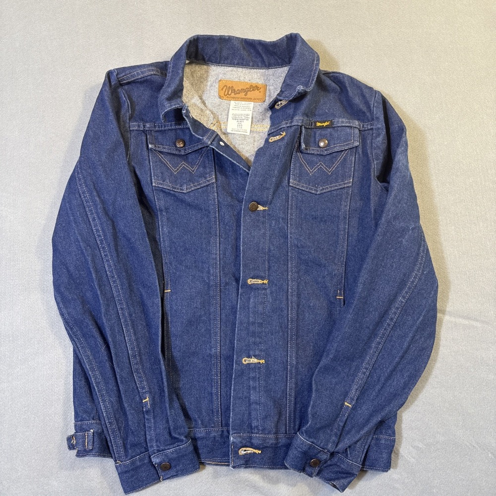 JACKET JEAN Wrangler Men's XXL Cowboy Cut Western‎ Denim Trucker  Blue Coat NWOT